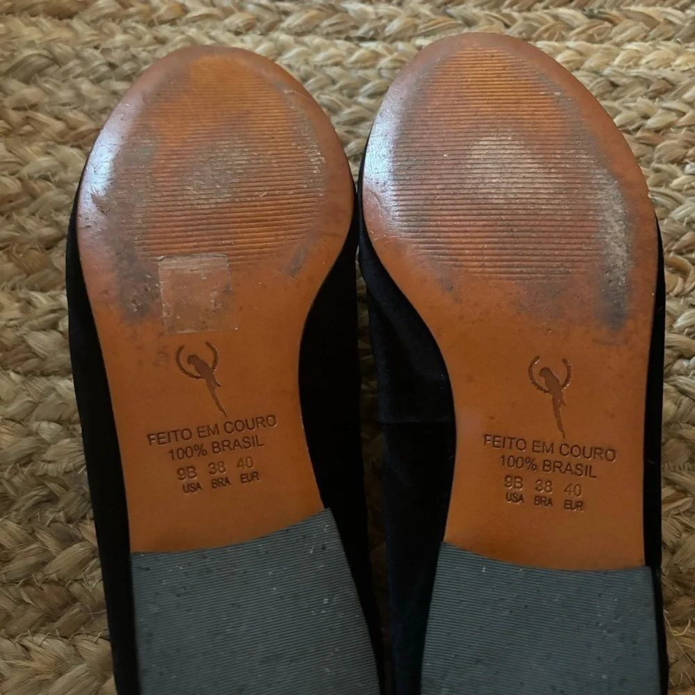Bluebird Size 9 Black Velvet Loafers Made in Brazil Luxury
